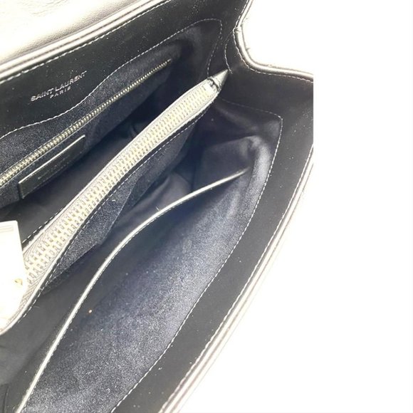 YSL Loulou Top Handle Black Leather Shoulder - Picture 7 of 10